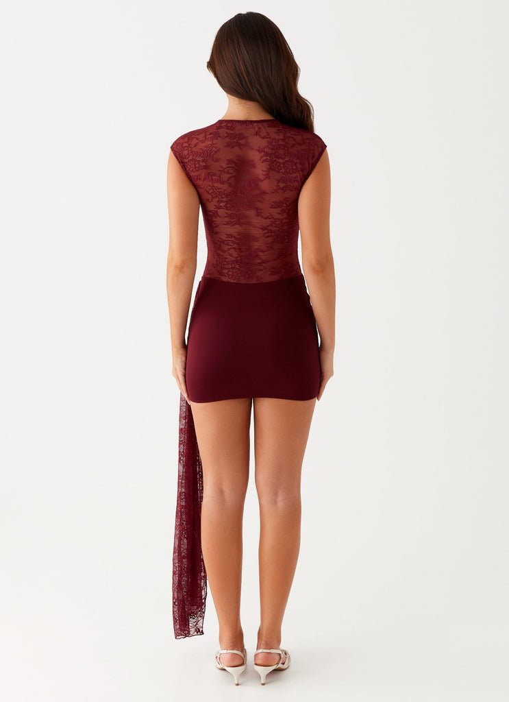 Best Behaviour Mini Dress - Burgundy