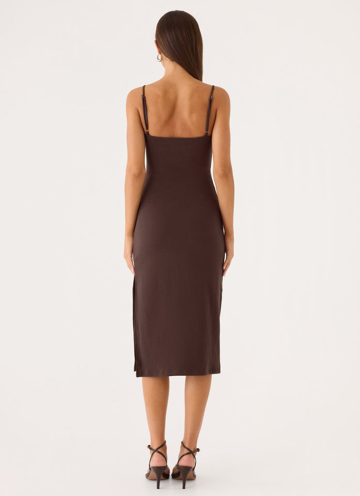 Between Tasks Midi Dress - Chocolate Fudge
