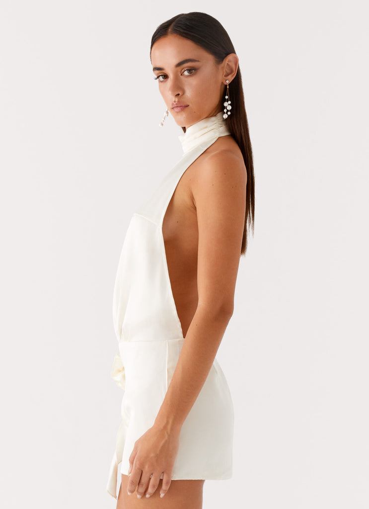 Birdie Halterneck Mini Dress Ivory 2