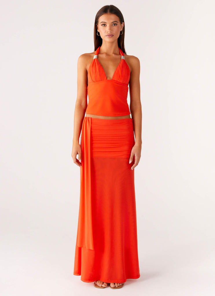Blaze Halter Top - Fire Red