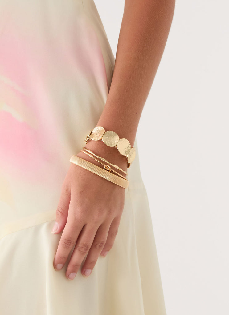 Blossom Stack Bracelets - Gold