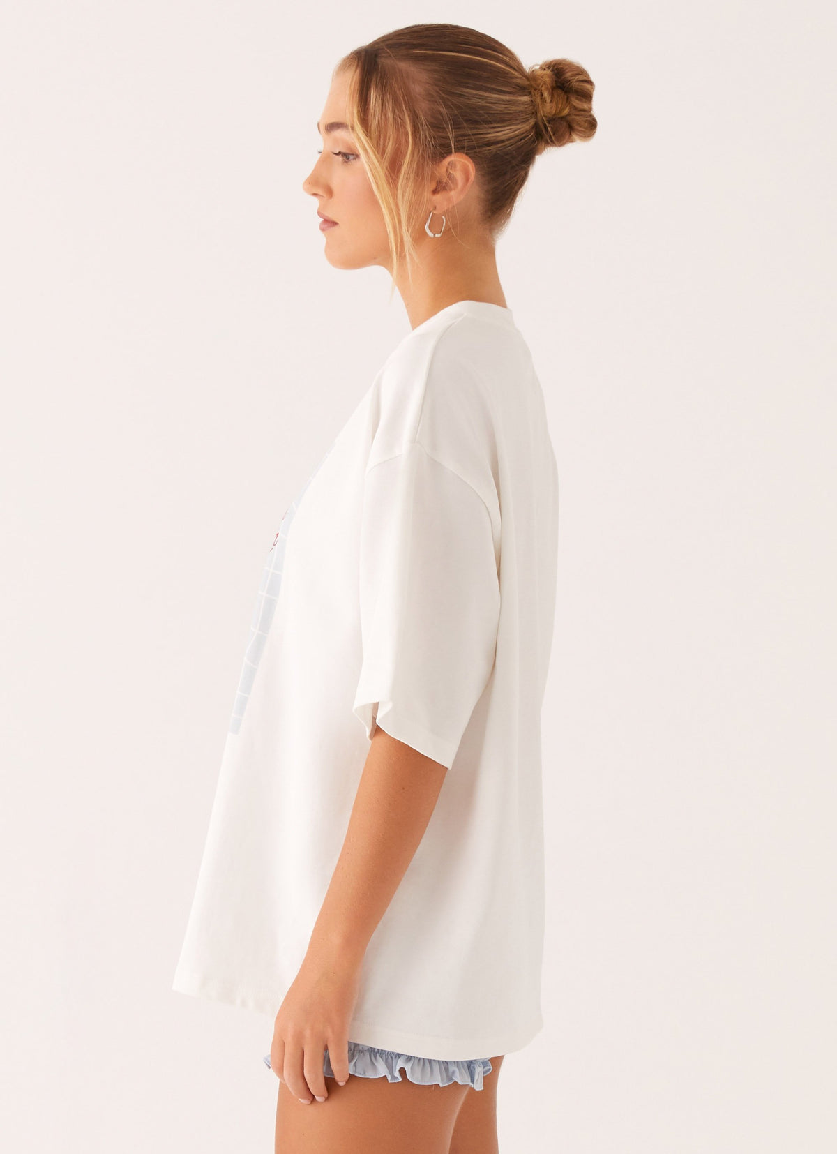 Born to Have Fun Oversized Graphic Tee - White
