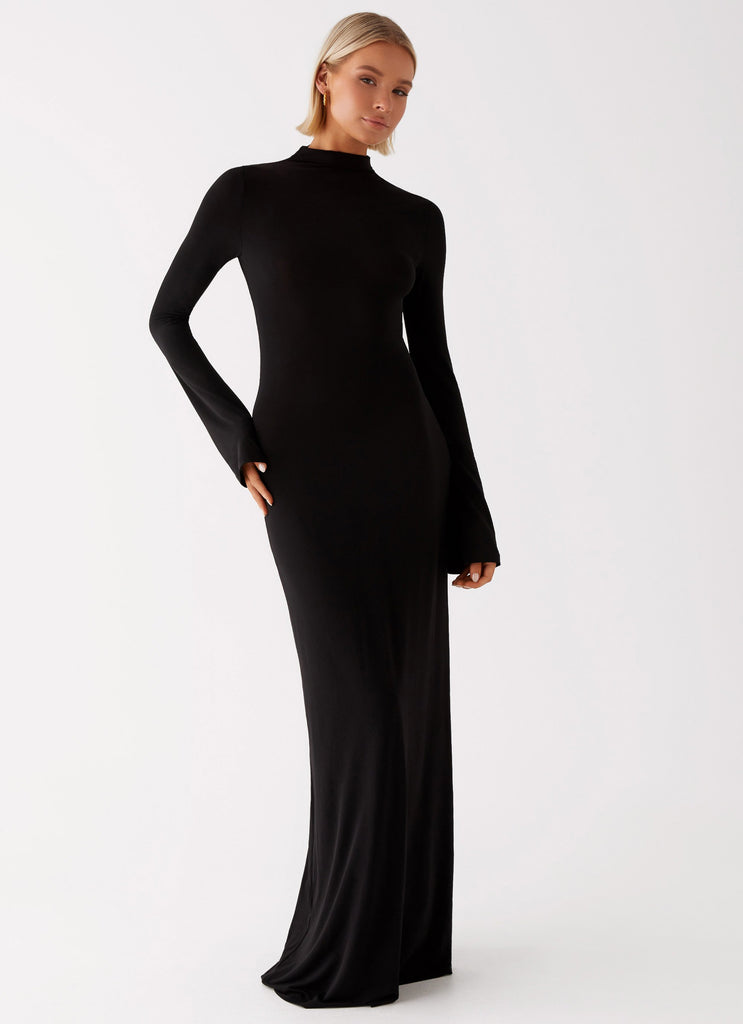 Brioni Long Sleeve Maxi Dress Black