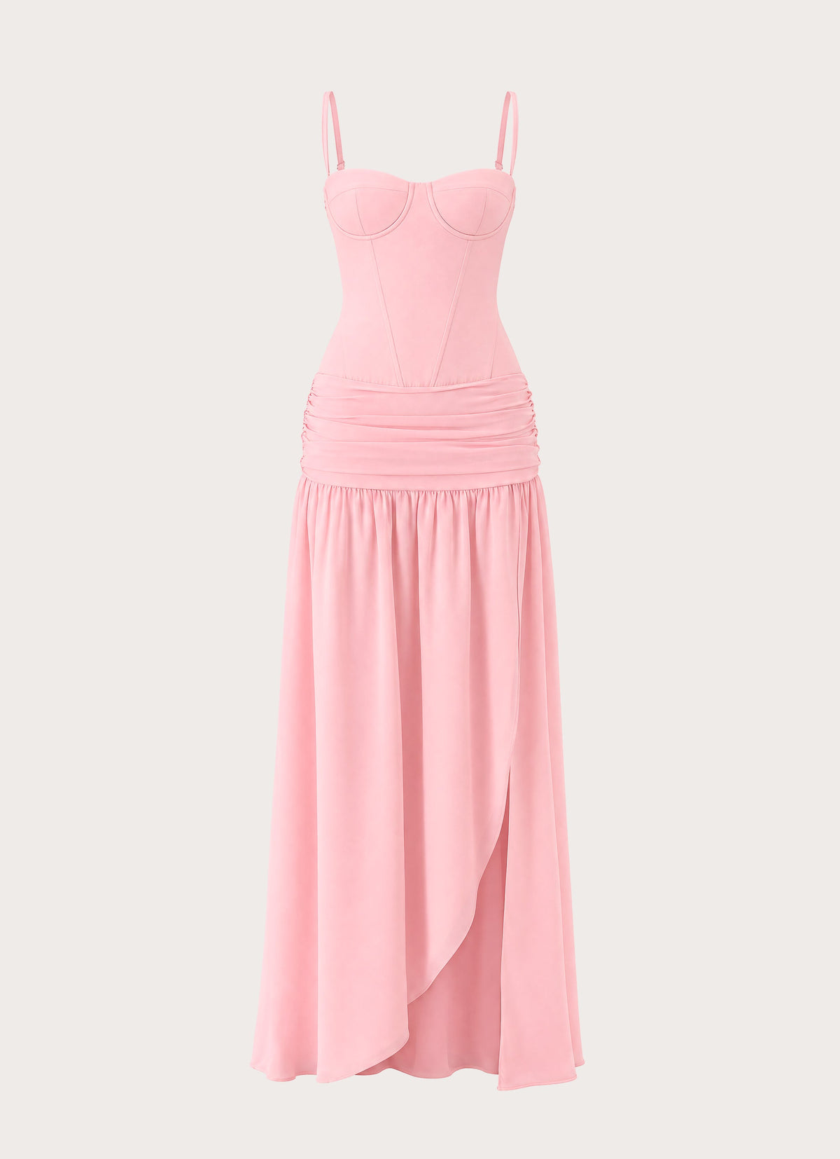 Clemsie Bustier Maxi Dress - Pink Peach