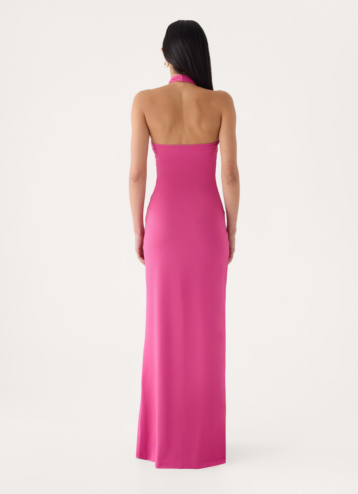 Caelina Halter Maxi Dress - Mulberry Pink