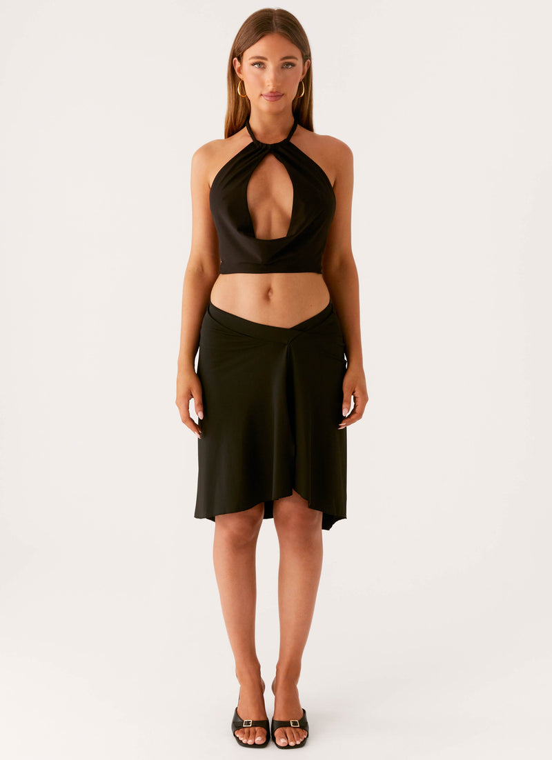 Calisa Cowl Top - Black