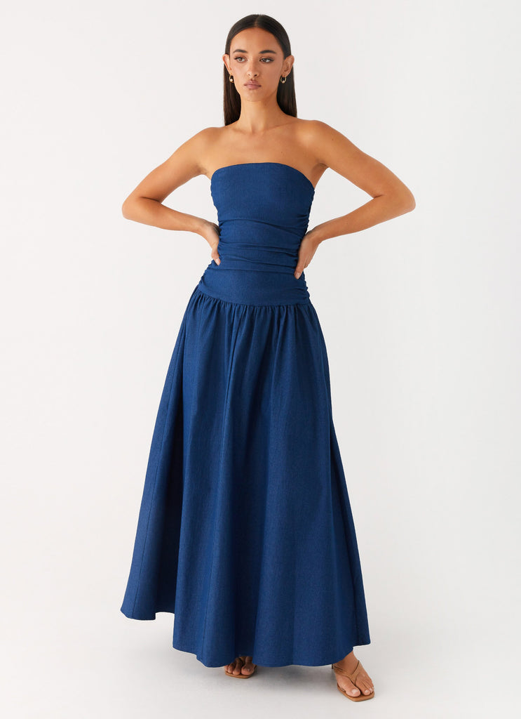 Carmel Denim Maxi Dress - Indigo