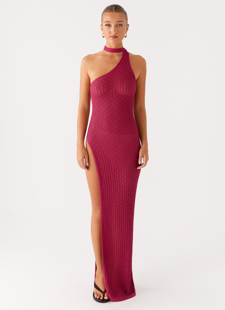 Carryn Knit Maxi Dress Hot Pink 1