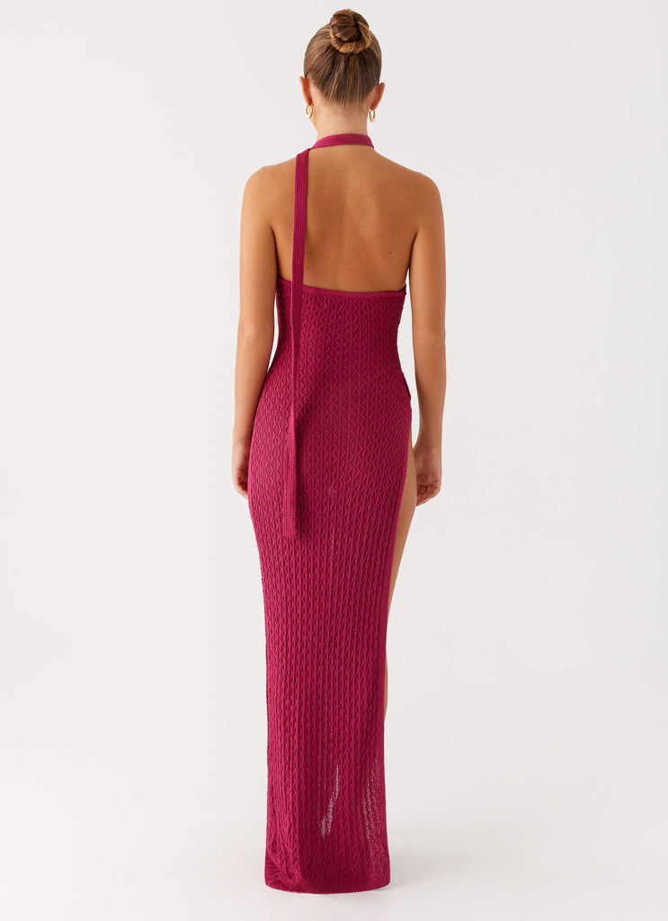 Carryn Knit Maxi Dress Hot Pink 3