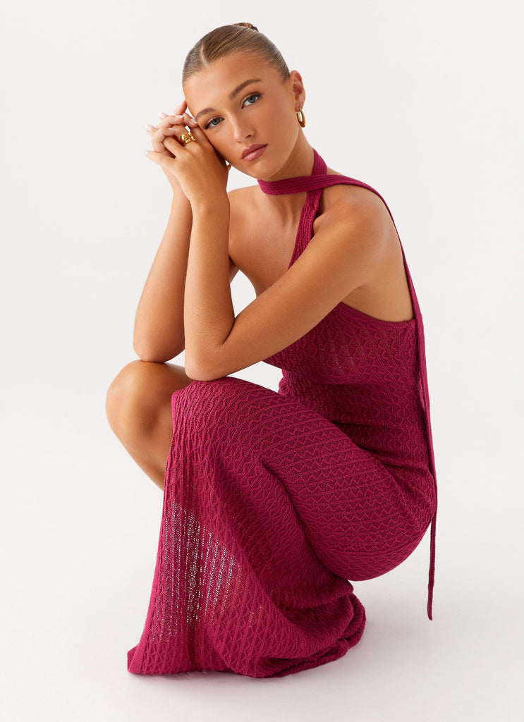 Carryn Knit Maxi Dress Hot Pink 6