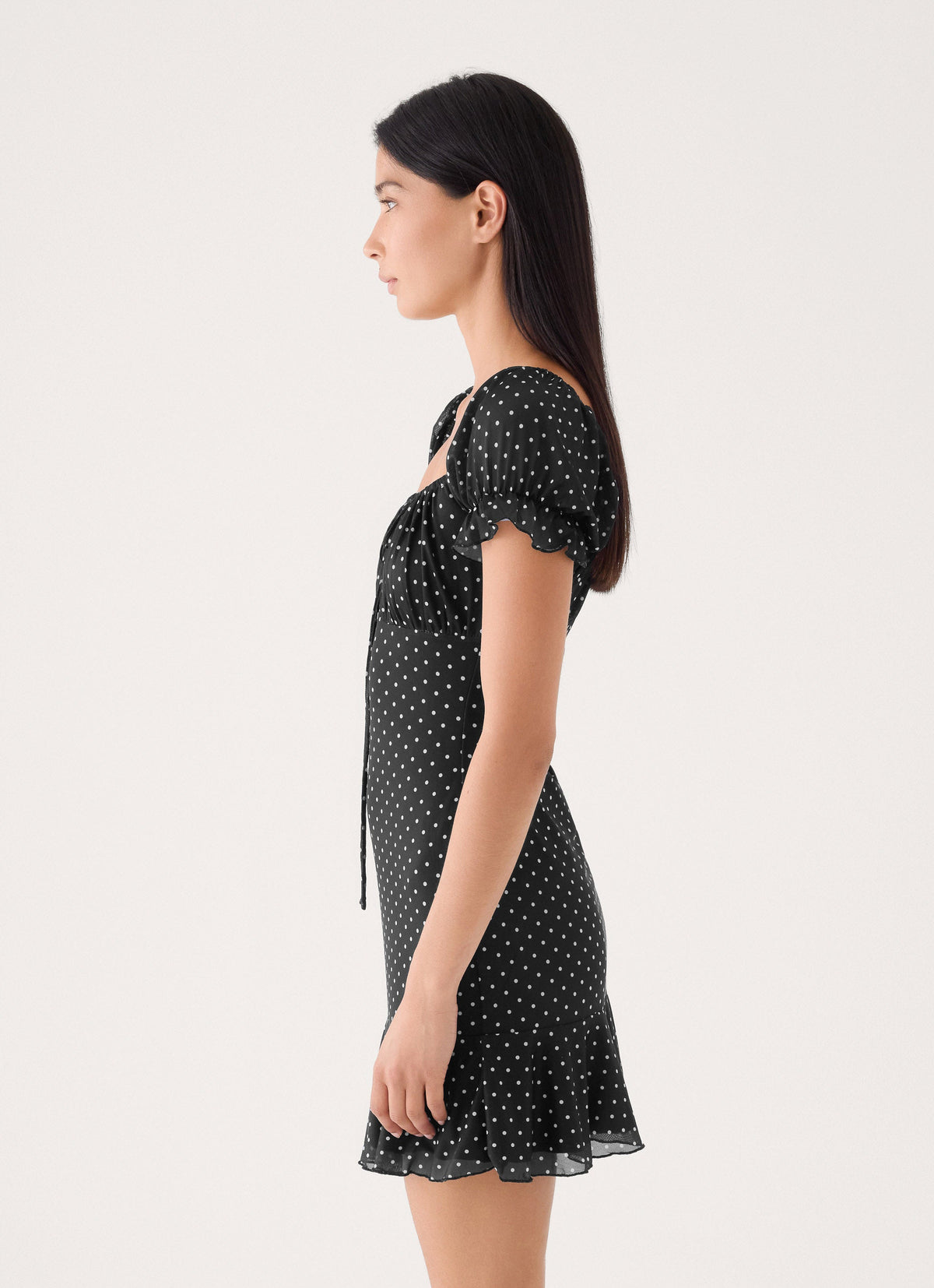 Cathedral Mini Dress - Black Polka Dot