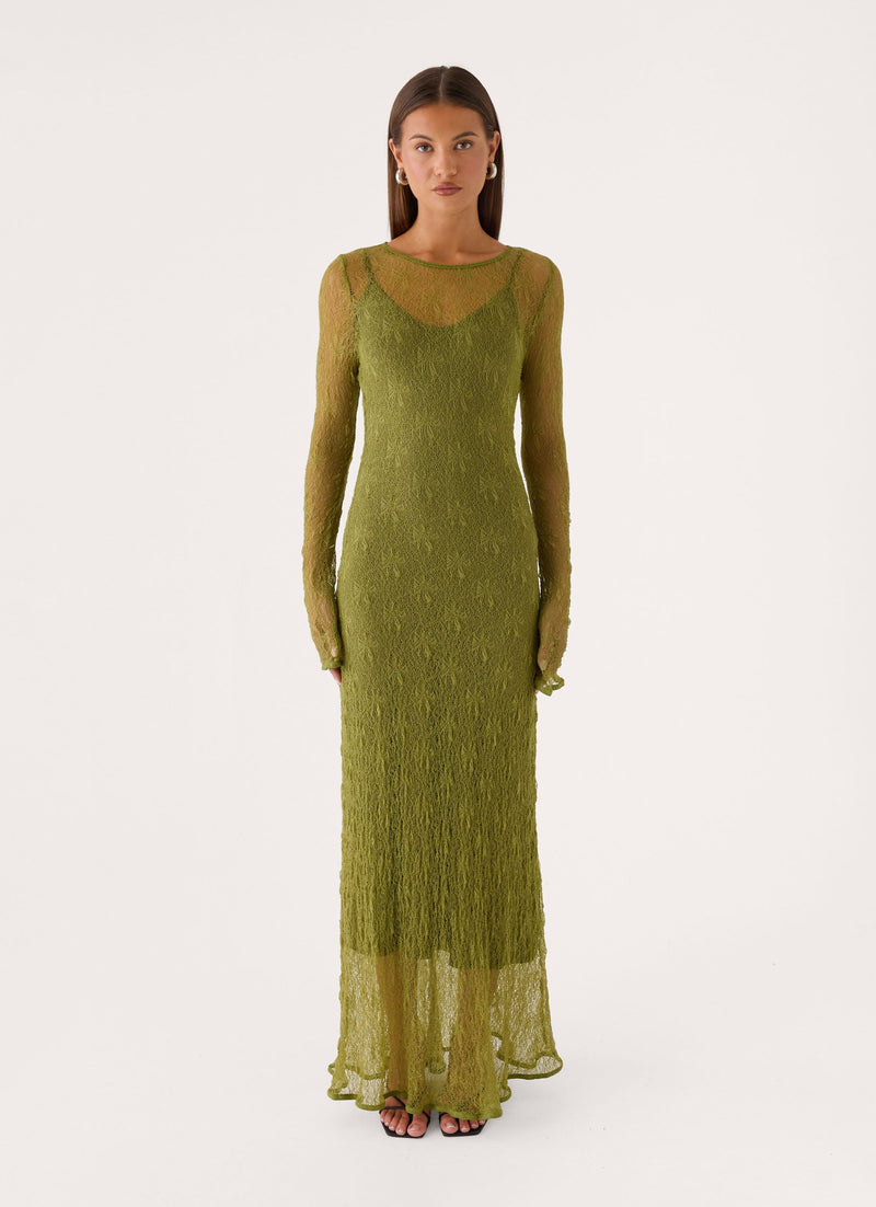 Chalet Maxi Dress - Olive Green