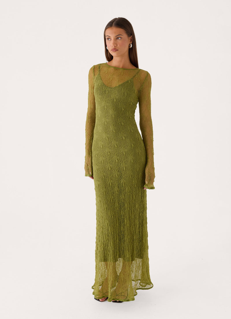 Chalet Maxi Dress - Olive Green