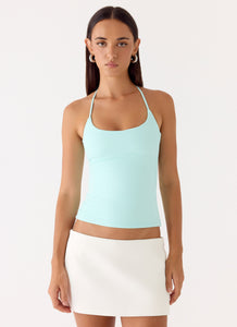 Chauncey Halter Top - Aqua