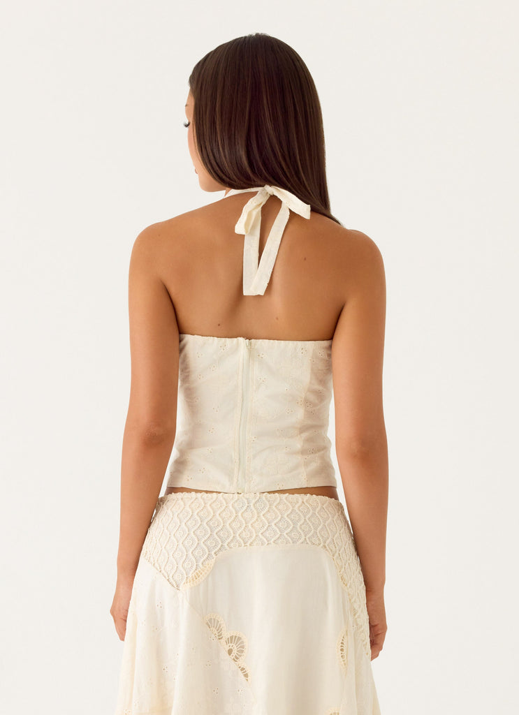 Cheryl Bustier Halter Top - Ivory
