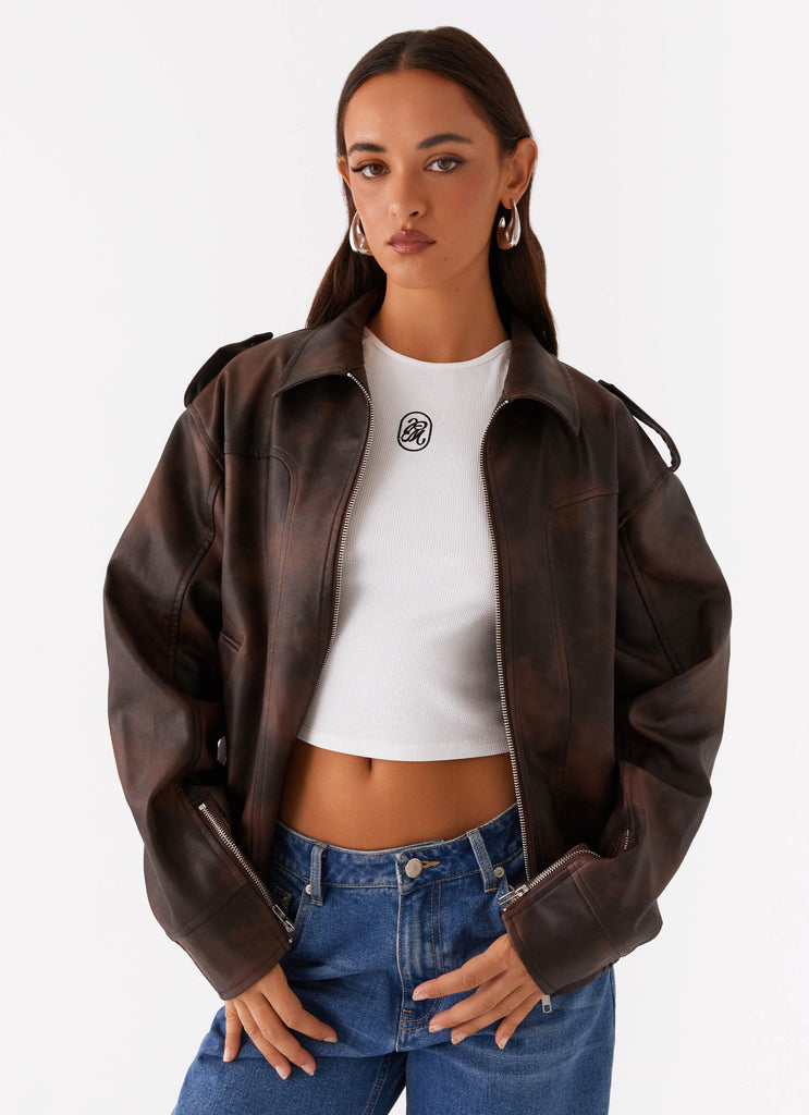 Chicago Bomber Jacket - Chocolate