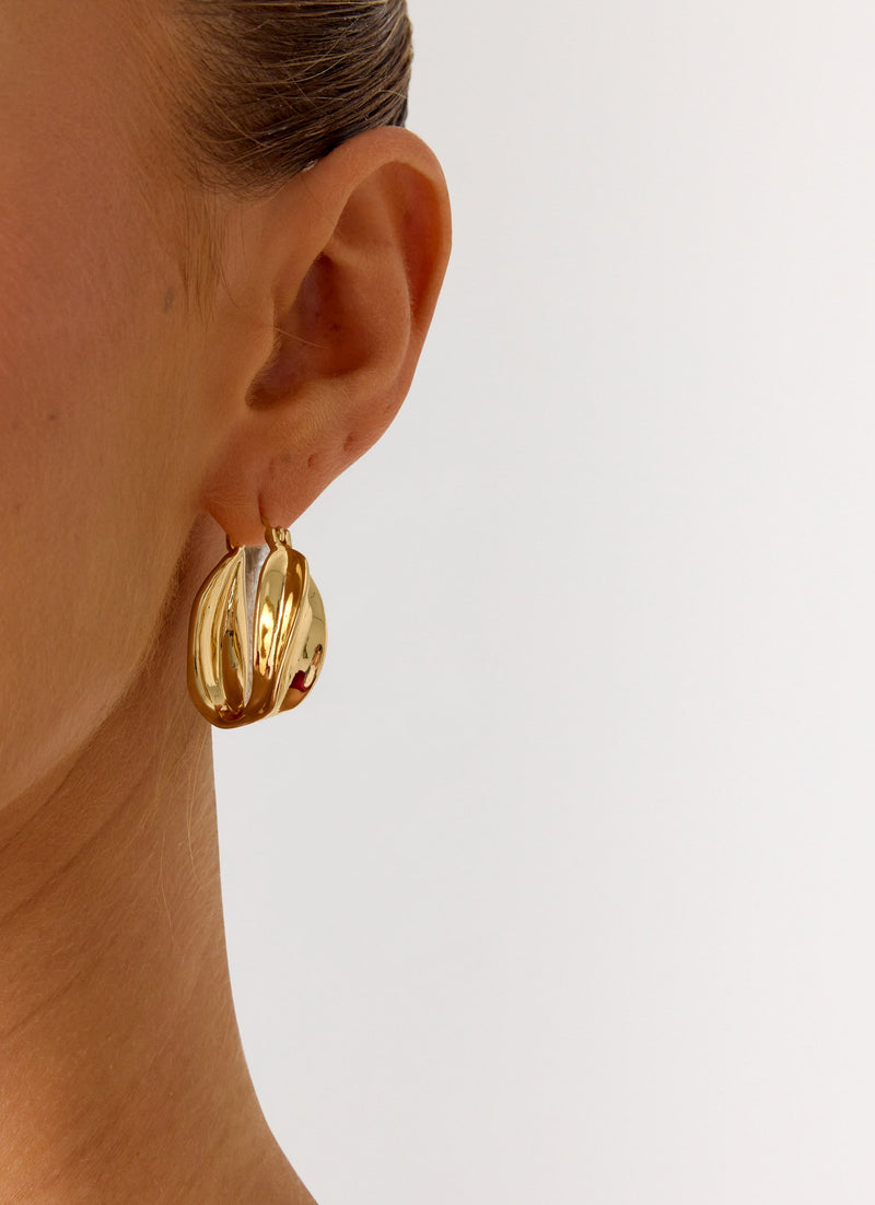 Chrome Crush Earrings - Gold