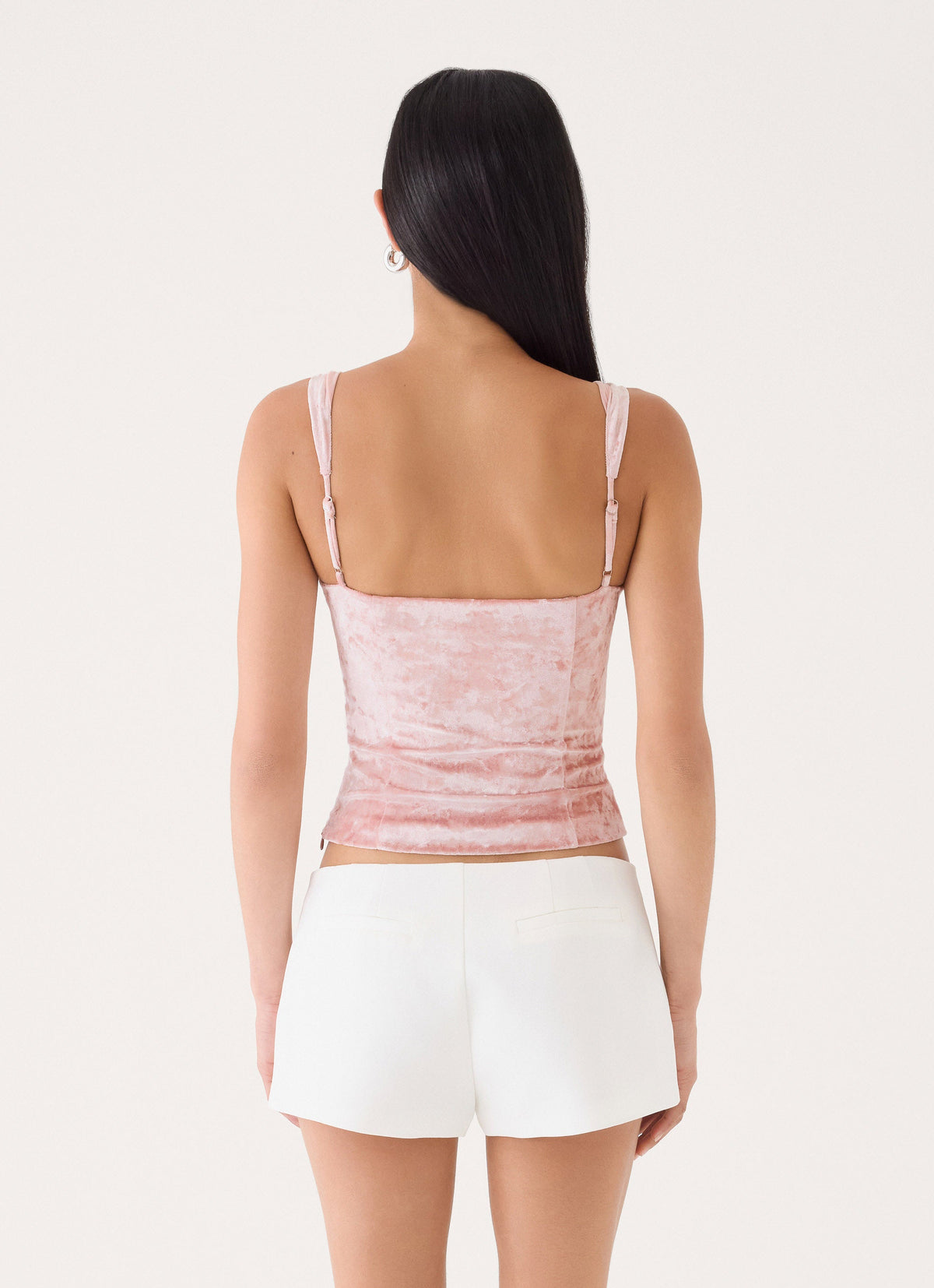 Ceila Crushed Velvet Top - Soft Pink