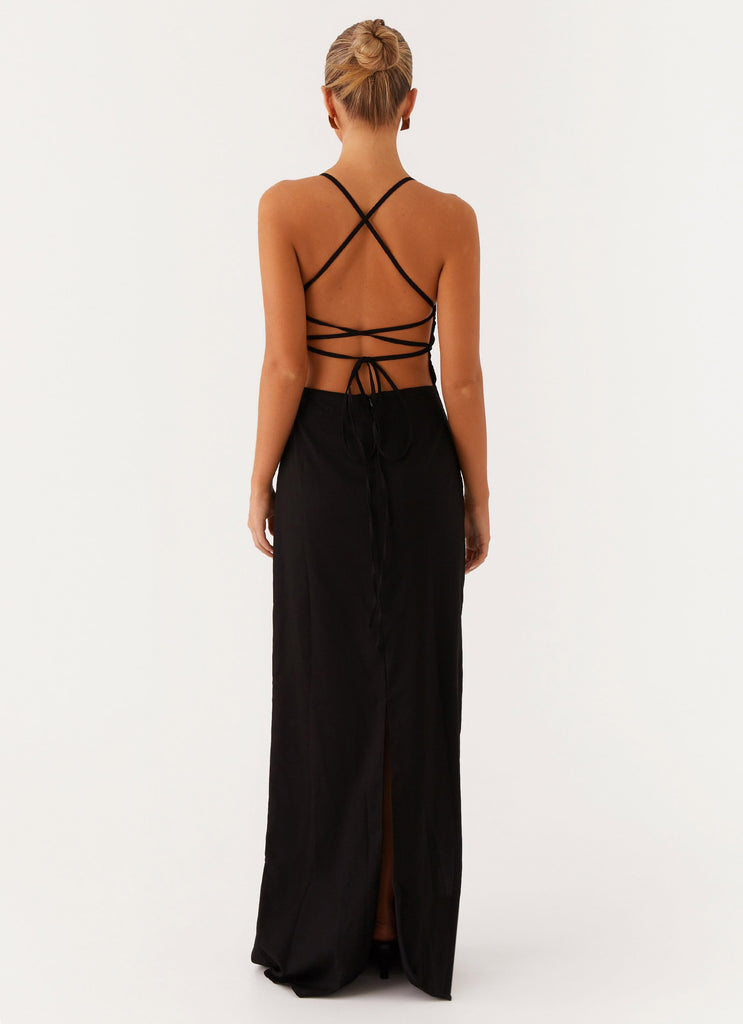 Cora Backless Maxi Dress Black Peppermayo Europe