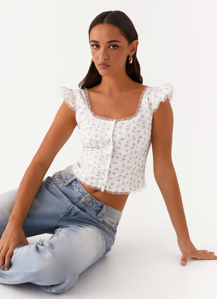 Danna Top - White Floral