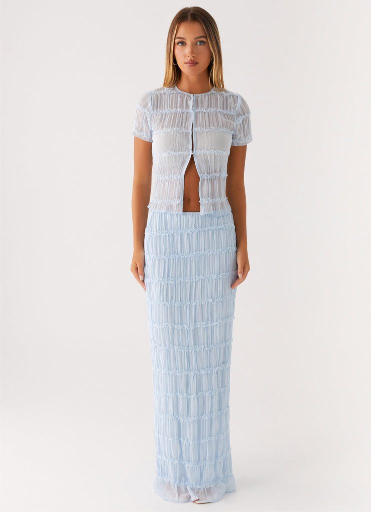 Daydreaming Low Rise Maxi Skirt - Blue