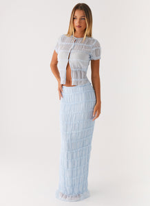 Daydreaming Low Rise Maxi Skirt - Blue