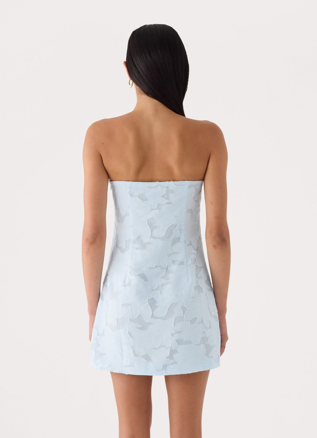 Della Lace Strapless Mini Dress - Blue
