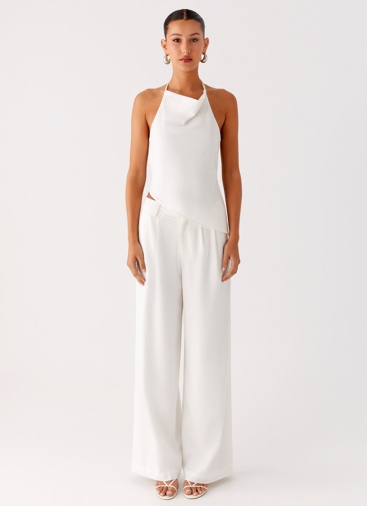 Delong Backless Linen Top - White