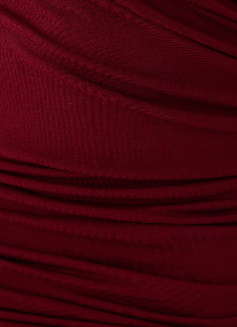 Devlon Long Sleeve Mini Dress - Maroon