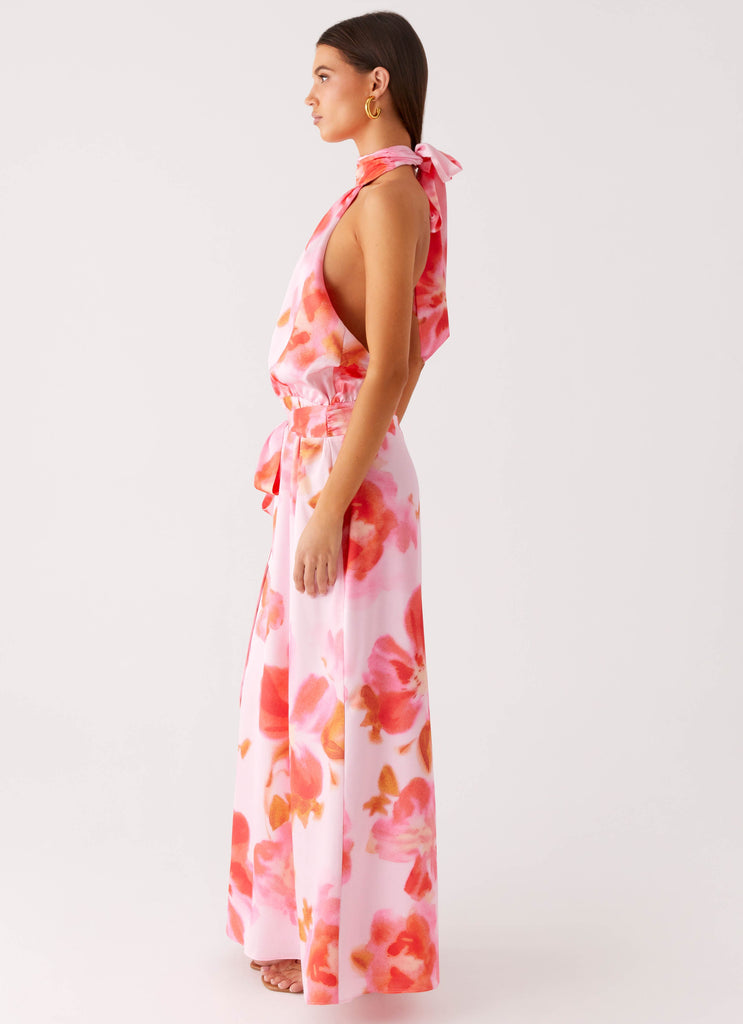 Diablo Backless Maxi Dress - Blushing Blossom