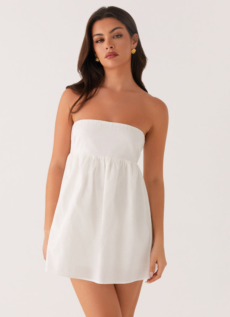 Dylan Babydoll Mini Dress - White