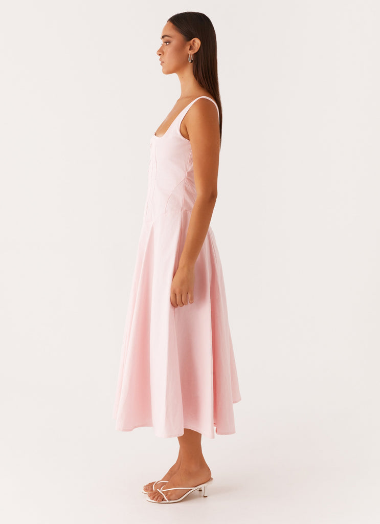 Ebony Midi Dress - Pastel Pink