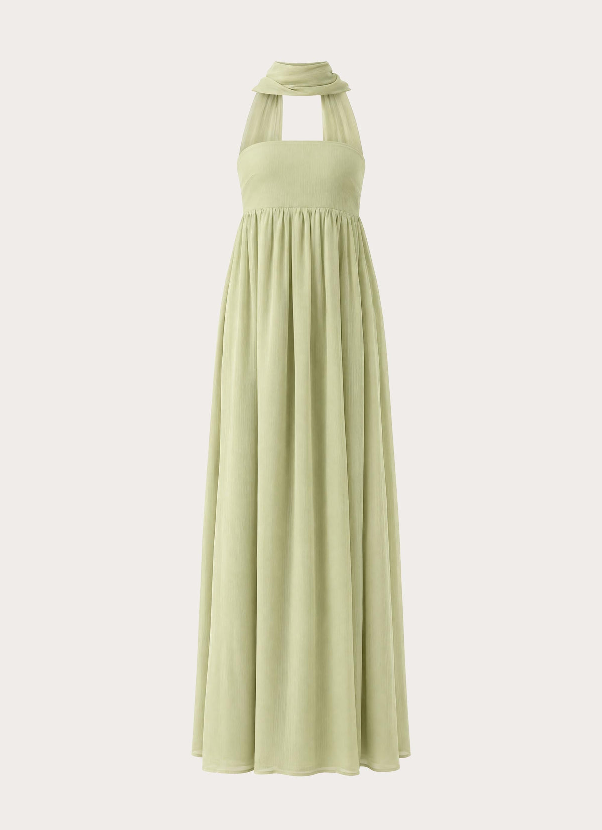 Elarose Scarf Maxi Dress - Soft Lime