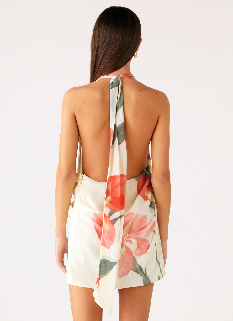 Eleanora Plunge Scarf Mini Dress - Siena Floral