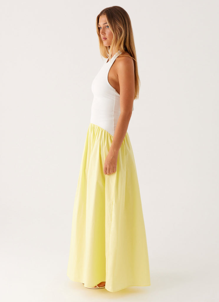 Elora Maxi Dress - Yellow Spliced