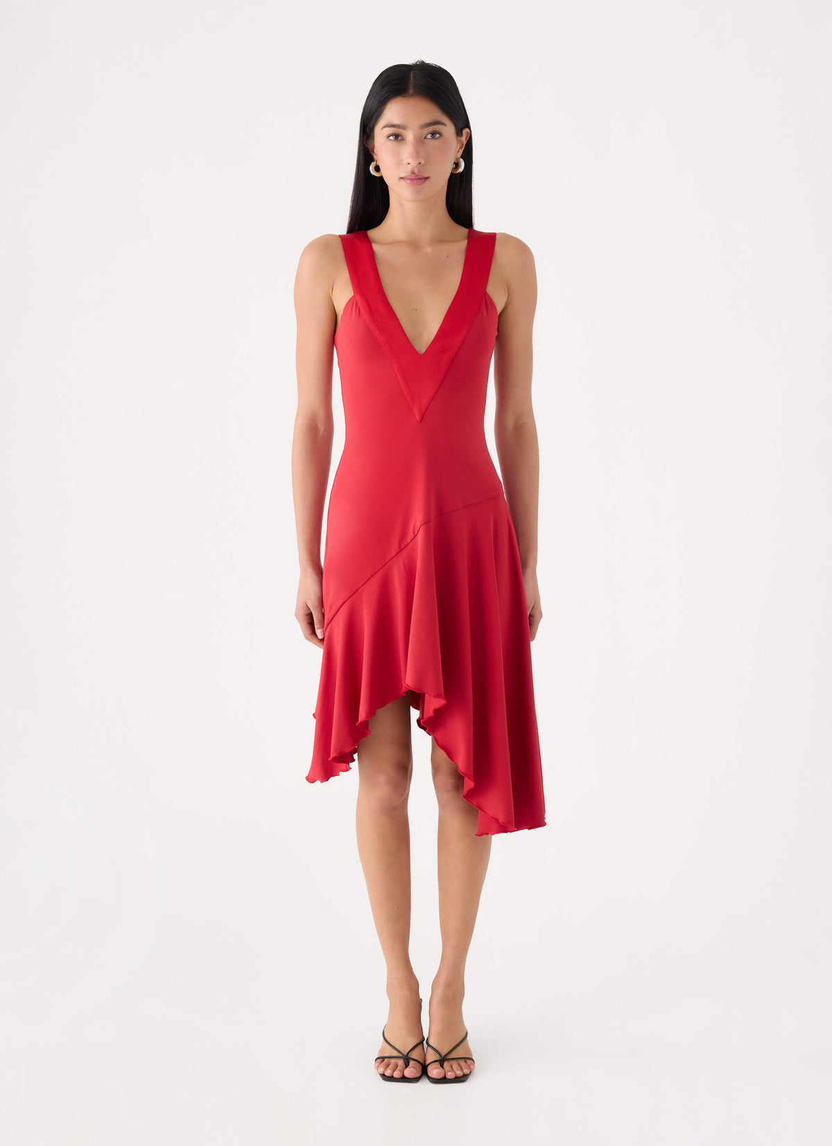 Eluna Midi Dress - Chilli Red