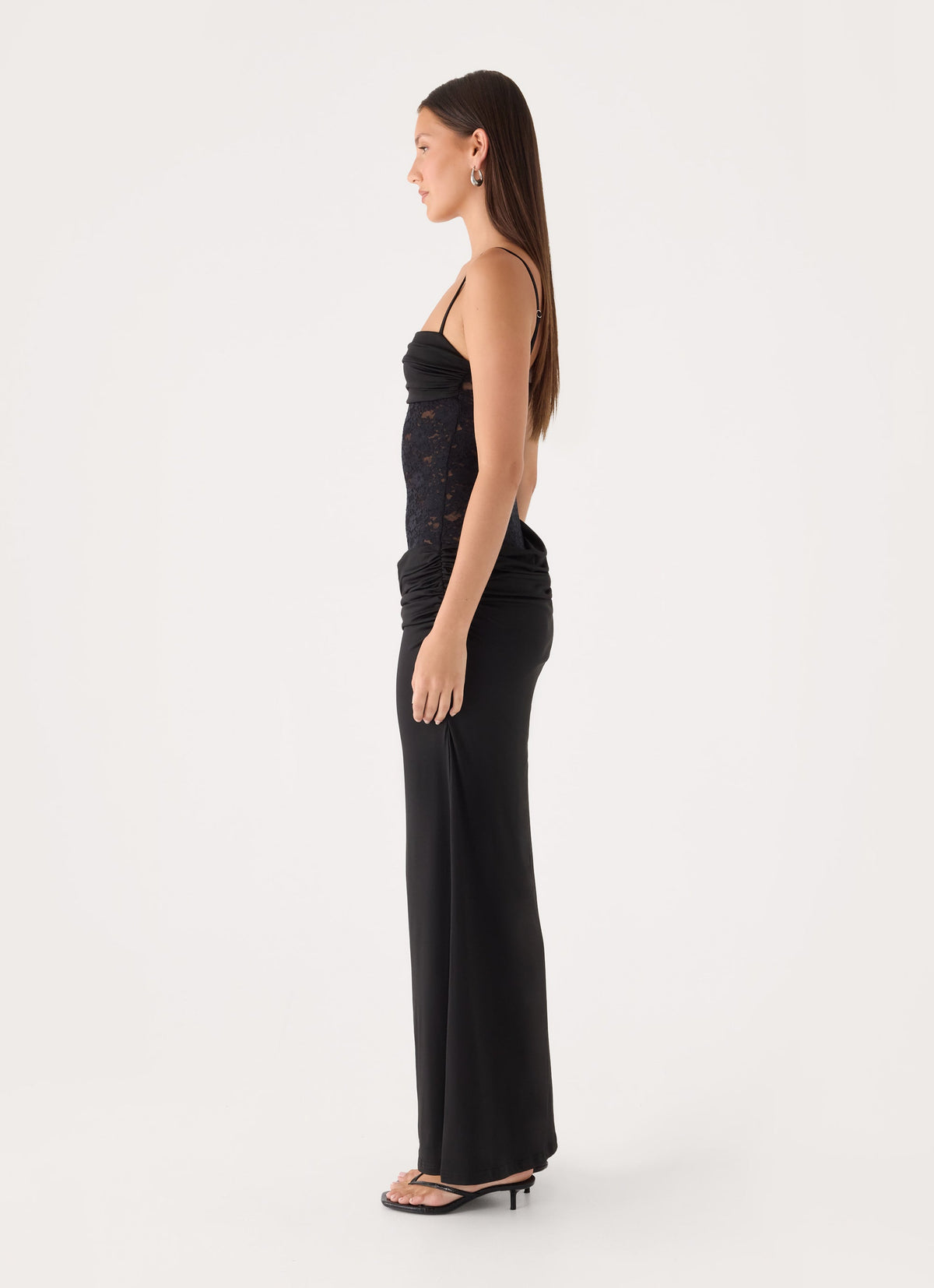Emesy Lace Maxi Dress - Black