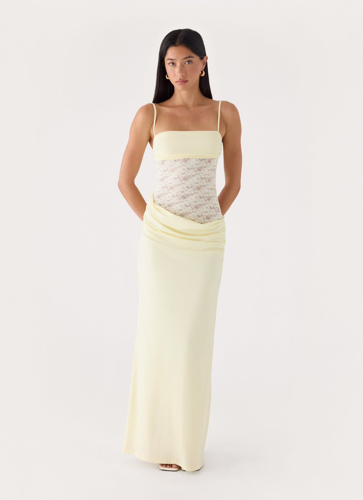 Emesy Lace Maxi Dress - Yellow