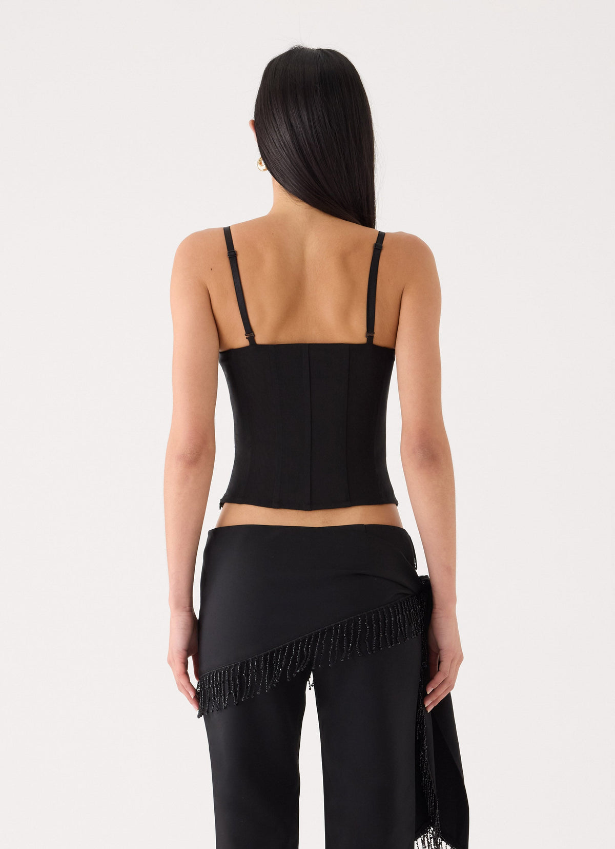 Emmaleigh Mesh Corset Top - Black
