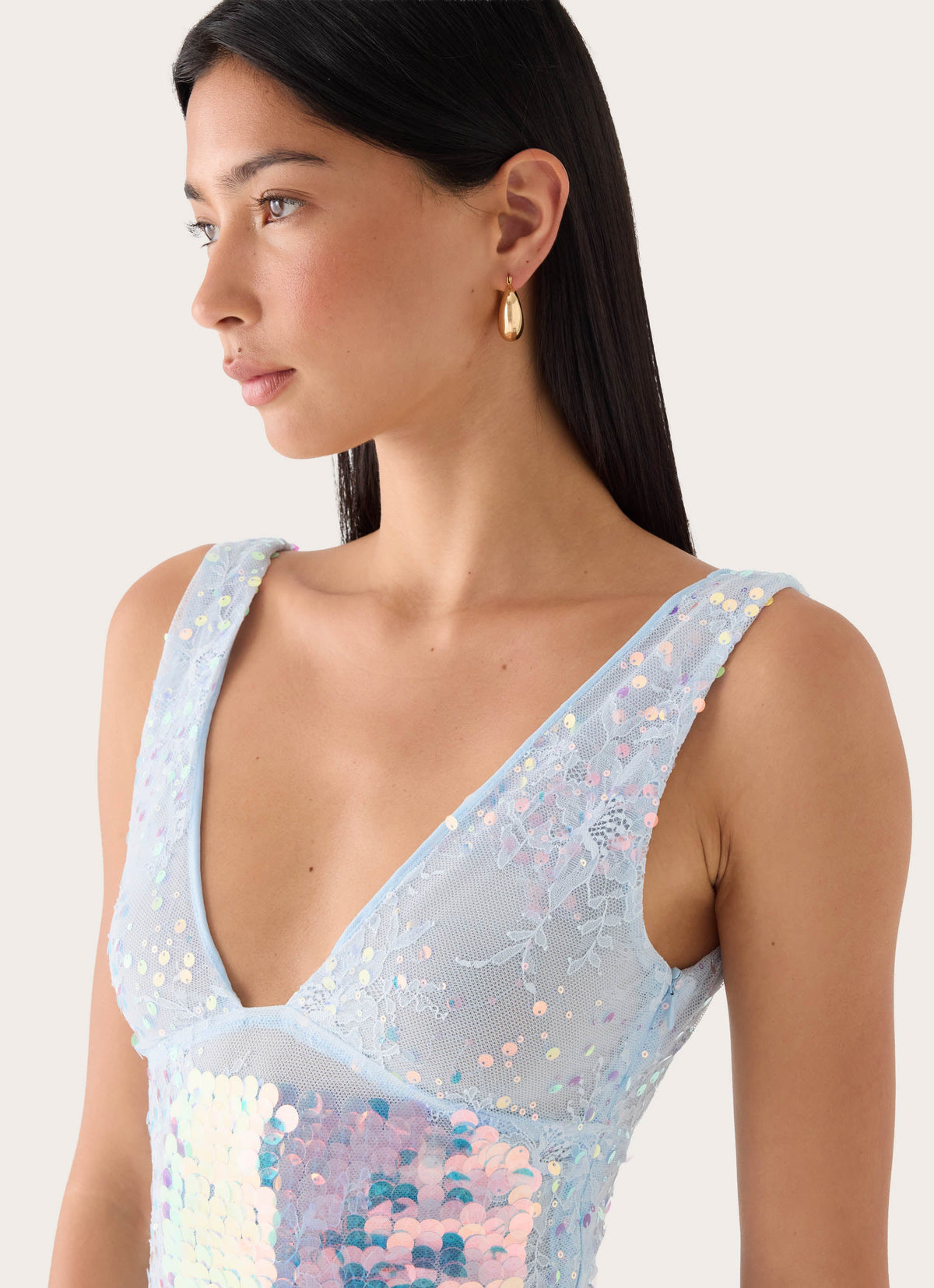 Erinah Sequin Maxi Dress - Blue