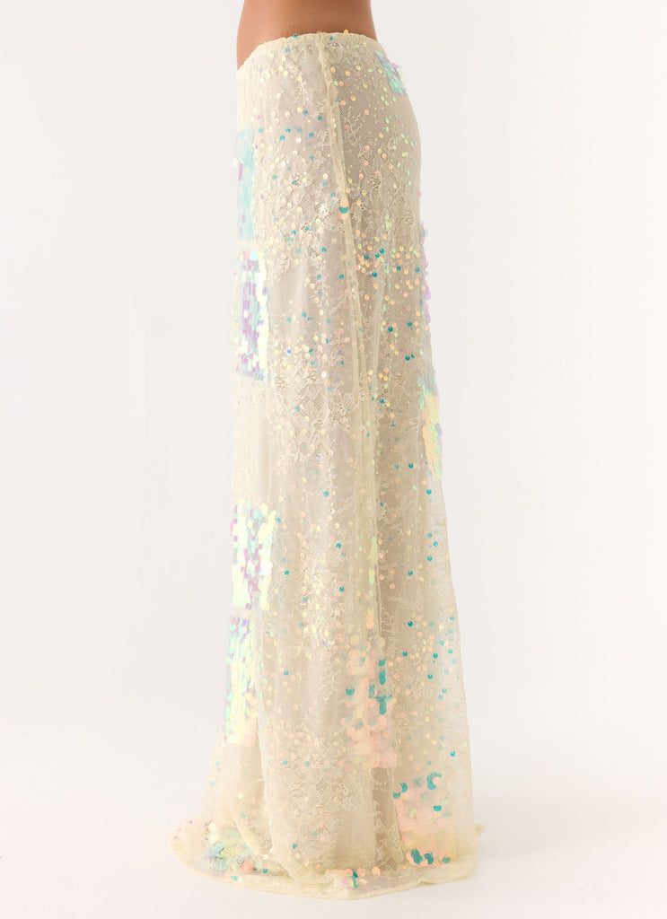 Erinah Sequin Maxi Skirt - Yellow