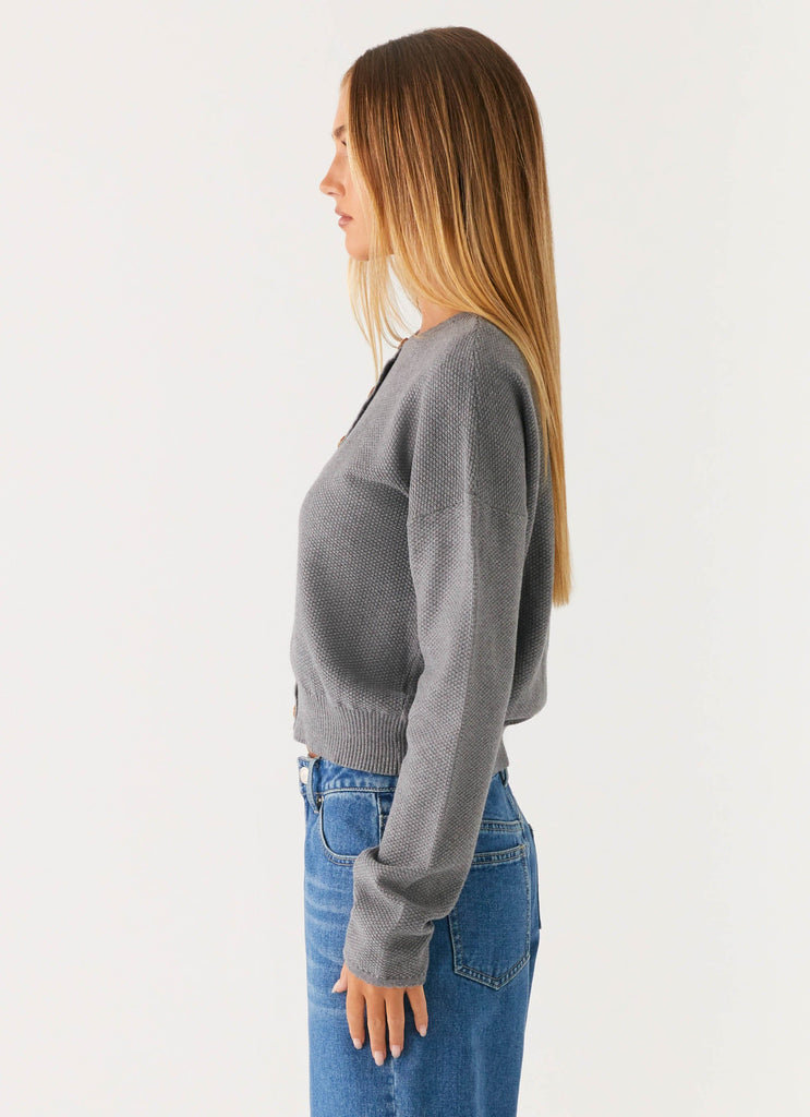 Etty Knit Cardigan - Dark Grey