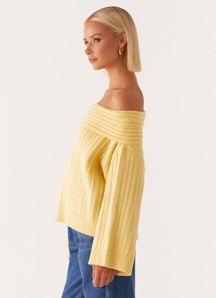 Federica Off Shoulder Knit - Lemon