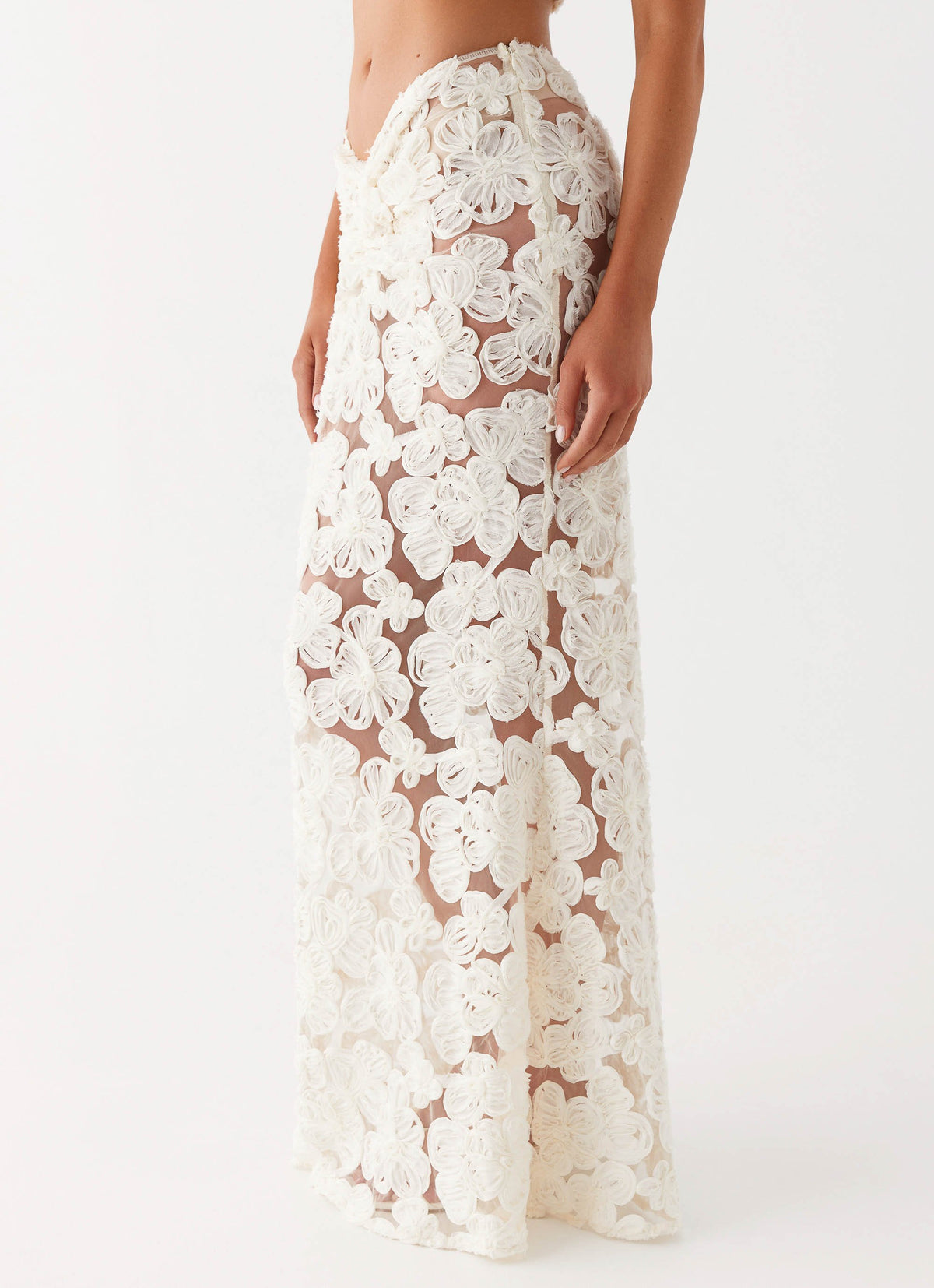 Womens Amarosa Linen Maxi Dress  in the colour  Natural in front of a light grey background