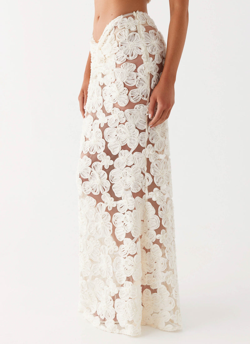 Womens Amarosa Linen Maxi Dress  in the colour  Natural in front of a light grey background