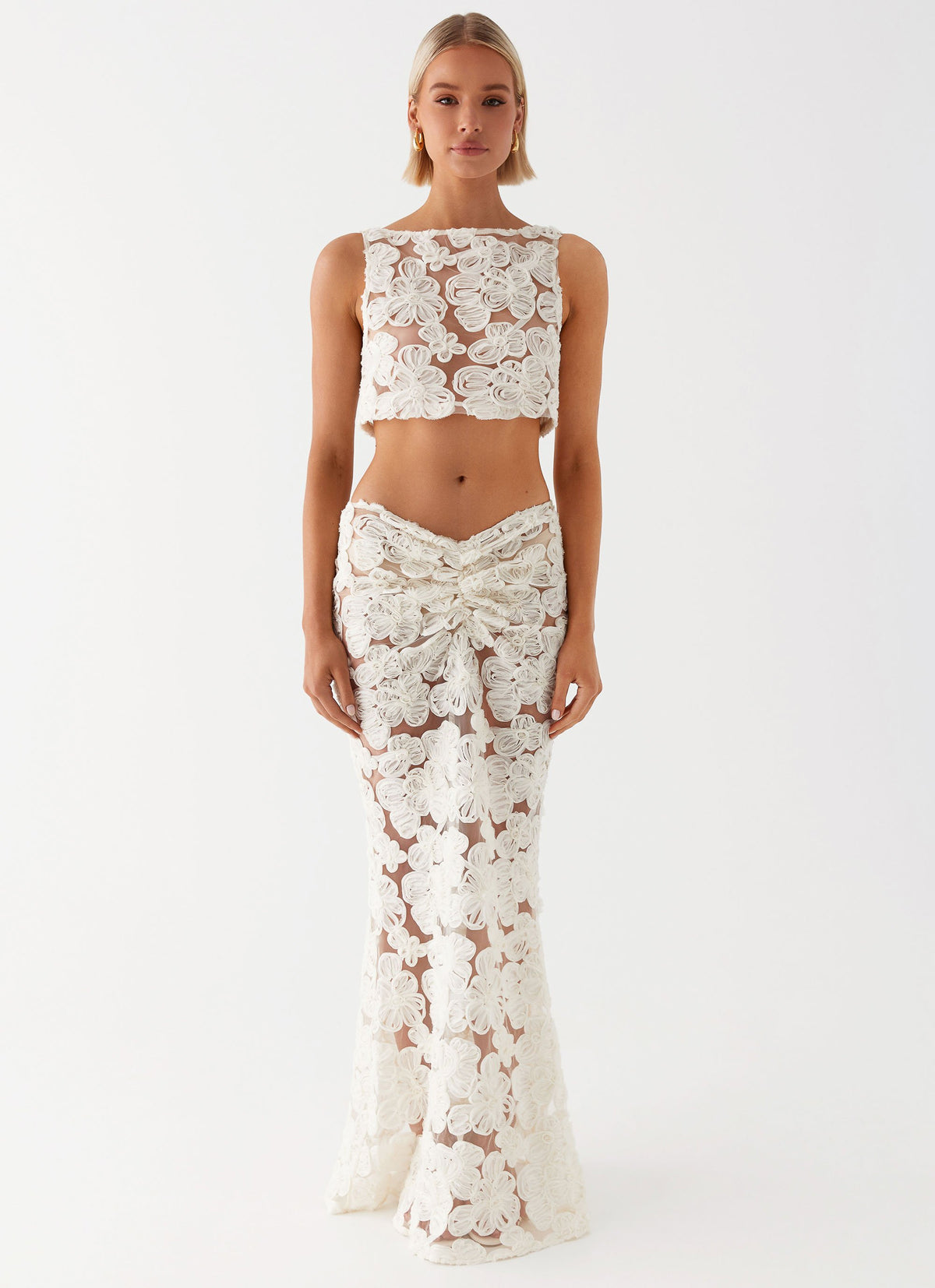Womens Amarosa Linen Maxi Dress  in the colour  Natural in front of a light grey background