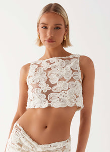 Womens Dreamy Days Scarf Top  in the colour  Ivory in front of a light grey background