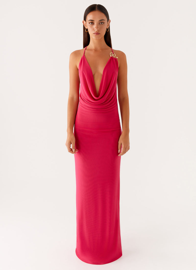 Game Player Maxi Dress Hot Pink 1