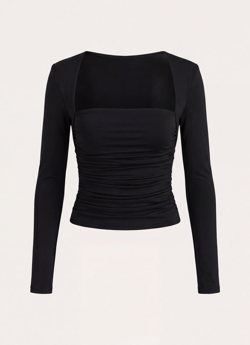 Georgia Long Sleeve Top - Black