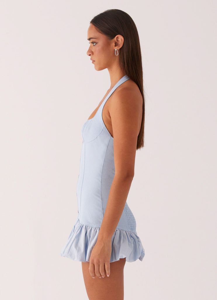 Georgina Denim Mini Dress - Light Blue